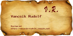 Vancsik Rudolf névjegykártya