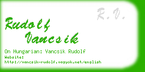 rudolf vancsik business card